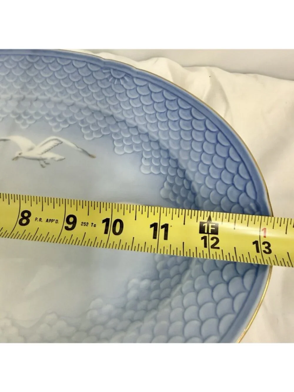 Bing & Grondahl B&G Seagull 16 Oval Serving Platter 13x9 Denmark Blue Gold Trim
